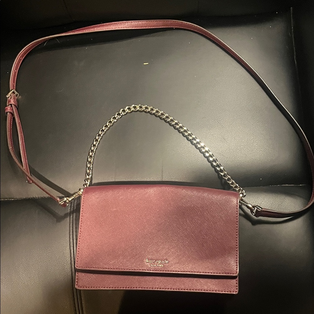 Kate Spade Plum Crossbody Bag with Chain Detail